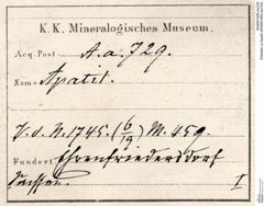 Etiketten zu Apatit (NHMW-MIN-Aa729)